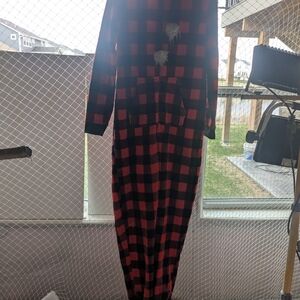 Red and Black Plaid Jumpsuit